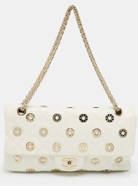 Chanel Star Attitude White Quilted Leather Flap Bag