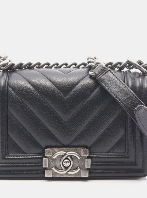 Chanel Boy Black Leather Shoulder Bag