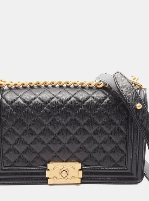Chanel Boy Black Leather Shoulder Bag