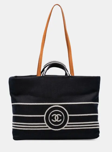 Chanel CC Large Blue Denim Tote Bag