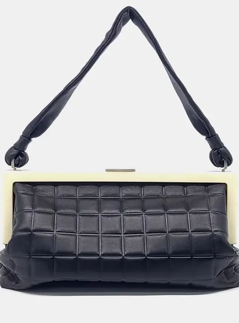 Chanel Chocobar Shoulder Black Leather Shoulder Bag