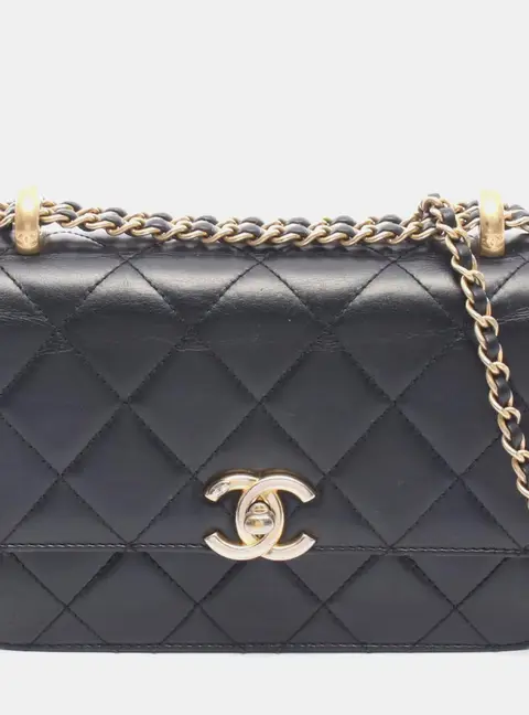 Chanel Perfect Fit Mini Black Quilted Lambskin Single Flap Bag