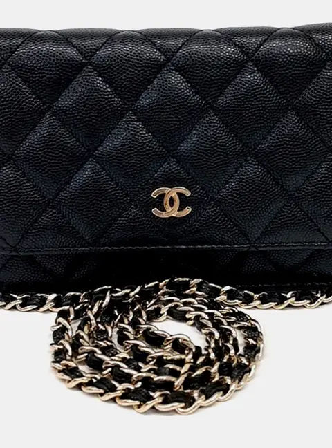 Chanel WOC Mini Black Caviar Leather Crossbody Bag