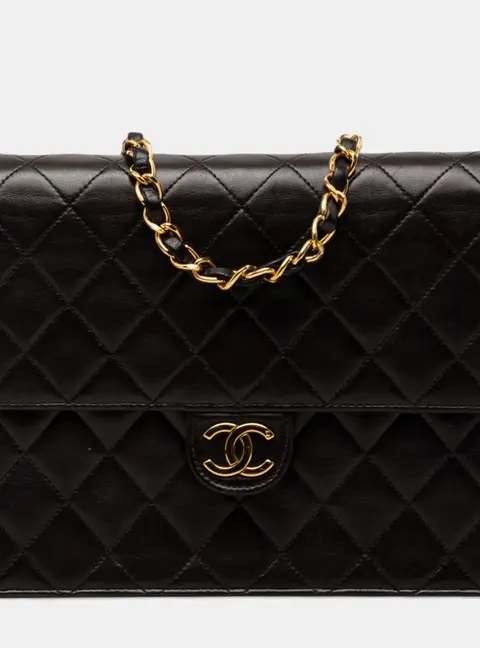 Chanel Small CC Quilted Lambskin Single Flap Crossbody Bag