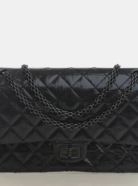 Chanel Reissue 2.55 226 Black Aged Calfskin Leather Shoulder Bag