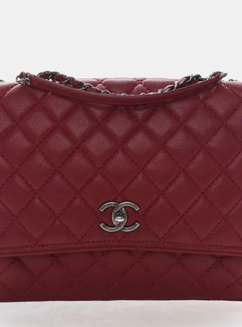 Chanel Classic Jumbo Red Caviar Grained Calfskin Leather Single Flap Shoulder Bag