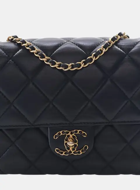 Chanel Classic Square Mini Black Lambskin Flap Bag