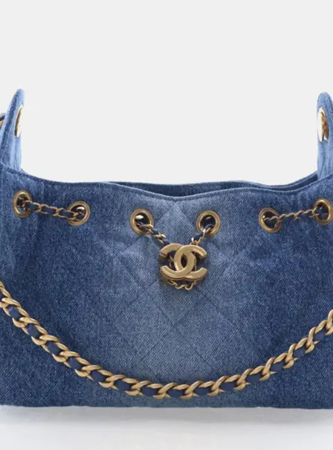Chanel 25 Mini Blue Washed Denim Hobo Bag