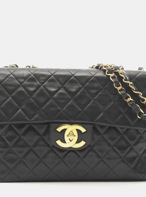 Chanel Vintage Deca Lambskin Quilted Leather Chain Shoulder Bag