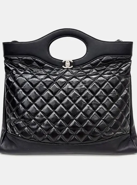 Chanel 31 Black Quilted Leather Shopping Bag