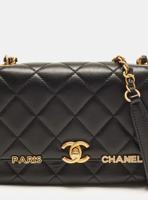 Chanel Paris Monaco Mini Black Quilted Leather Flap Bag