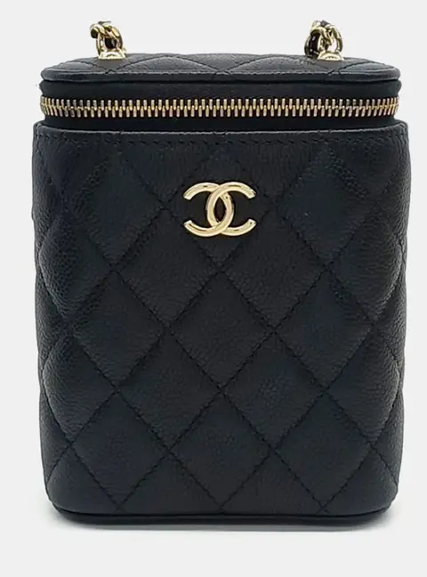 Chanel Vanity Mini Black Caviar Leather Crossbody Bag