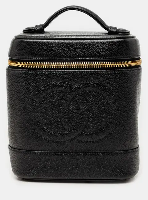 Chanel Vintage Timeless Vertical CC Caviar Leather Top Handle Bag
