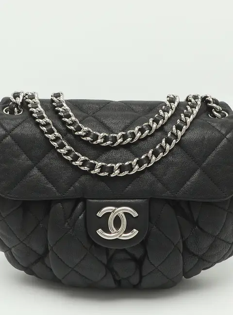 Chanel Chain Around Medium Black Quilted Leather Crossbody Bag