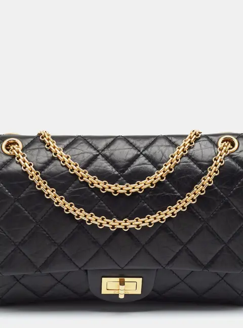 Chanel 2.55 Reissue Flap 227 Black Quilted Aged Leather Bag