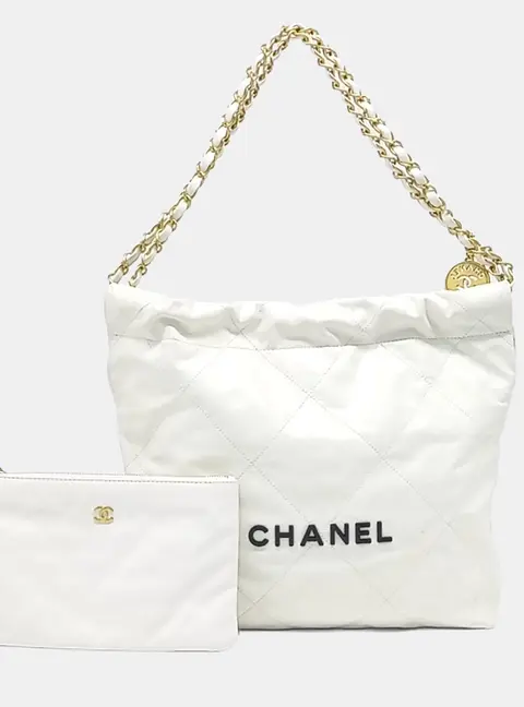 Chanel 22 White Leather Bag 30