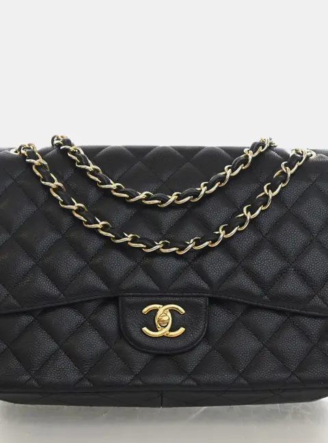 Chanel Classic Double Flap Jumbo Caviar Shoulder Bag