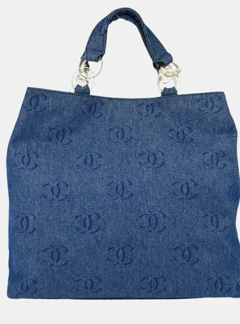 Chanel Tote Blue Denim Handbag