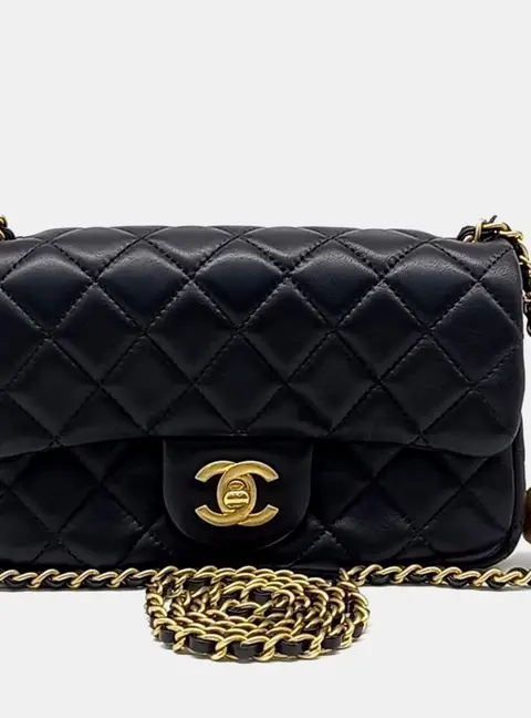 Chanel Black Leather Classic New Mini Crossbody Bag