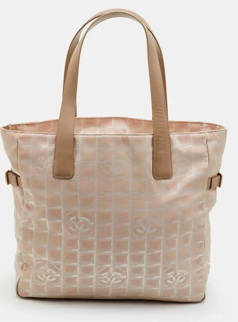 Chanel Travel Line Beige Canvas and Leather Tote
