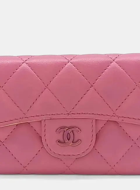 Chanel Pink Leather card wallet
