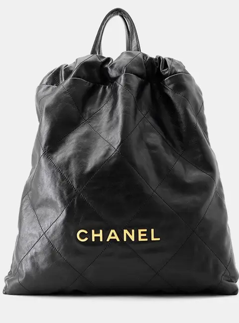 Chanel Chanel 22 Black Leather Backpack