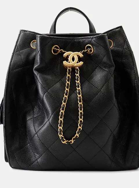 Chanel Chanel25 Backpack Black Caviar Leather Size Medium