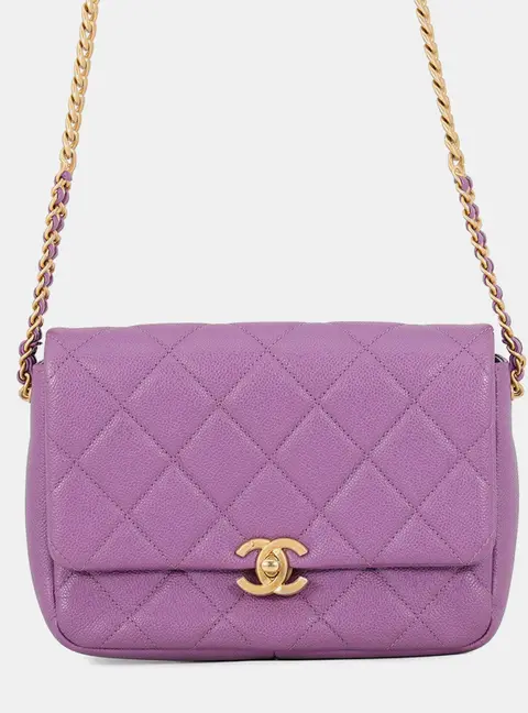 Chanel Matelasse Chain shoulder Purple Caviar Leather