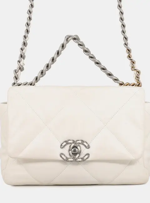 Chanel Chanel19 Chain shoulder Bag White Lambskin