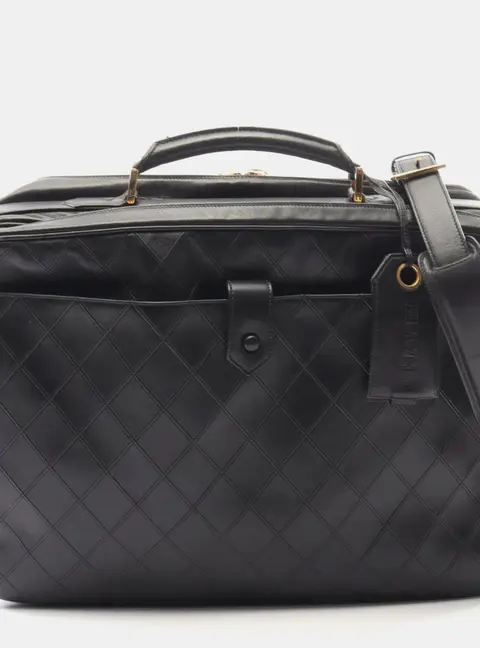 Chanel Bicolore 2 -Way Black Lambskin Leather Business Bag