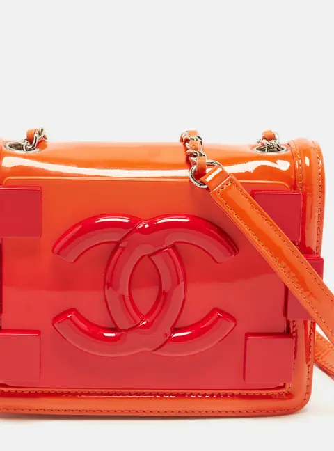 Chanel Boy Brick Flap Mini Quilted Patent Leather and Plexiglass Bag