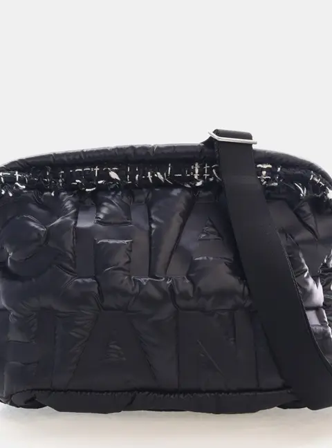 Chanel Doudoune Coconage Medium Black Nylon Tweed Crossbody Bag
