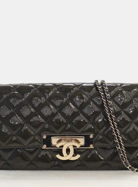 Chanel Golden Class East -West Green Patent Leather Shoulder Bag