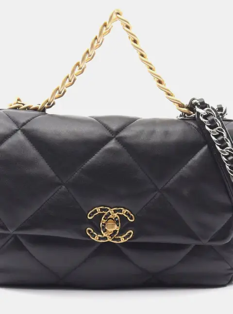 Chanel 19 Small Black Leather Shoulder Bags