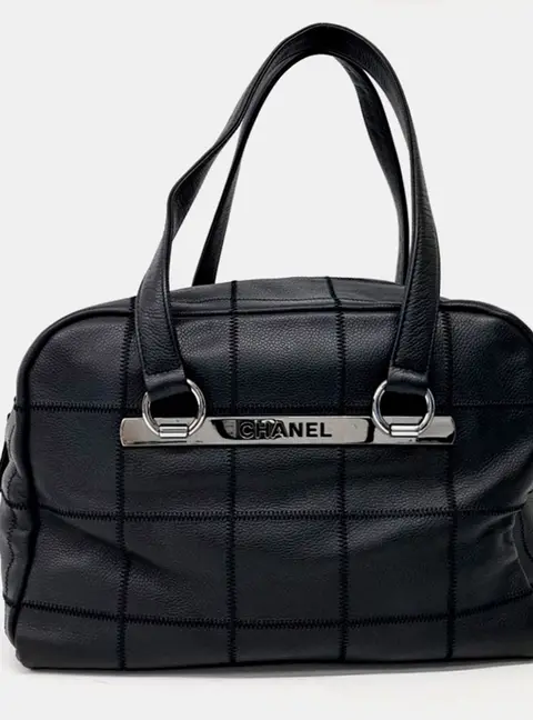 Chanel Black Leather Doctor Bag