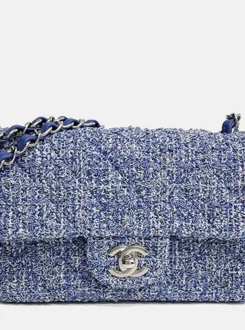 Chanel Blue Tweed Classic New Mini Crossbody Bag A69900