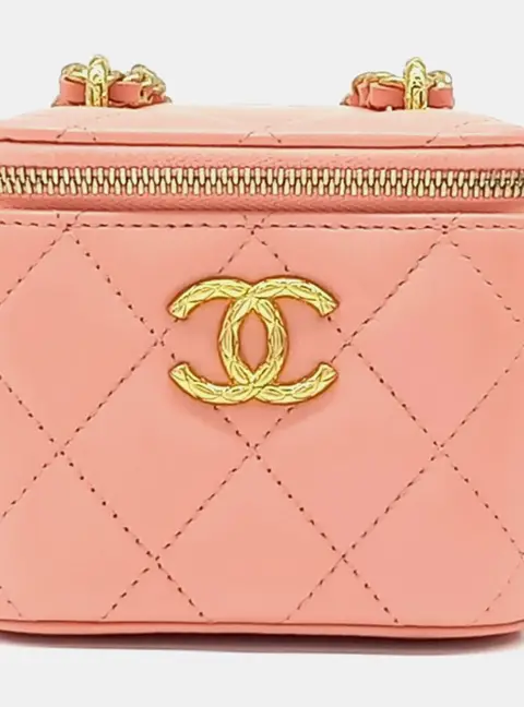 Chanel Pink Leather Vanity Mini Crossbody Bag