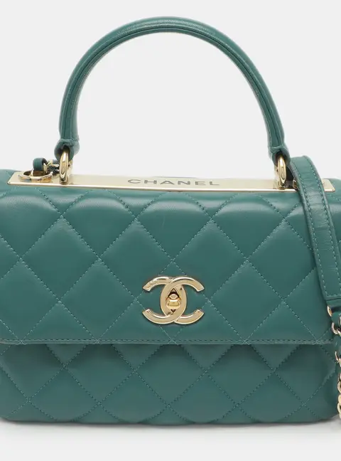 Chanel Trendy CC Small Blue Leather Top Handle Bag