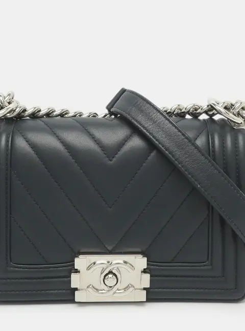 Chanel Boy Small Blue Quilted Leather Flap Bag