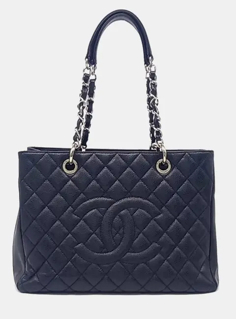 Chanel Grand Shopping Tote Black Caviar Leather Tote Bag