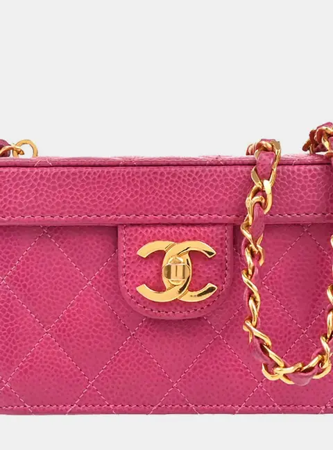 Chanel Pink Caviar Vanity Shoulder Bag