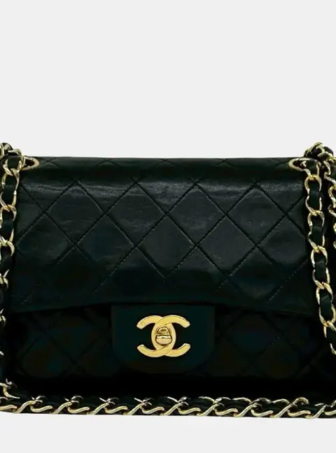 Chanel Classic Double Flap Medium Black Lambskin Shoulder Bag