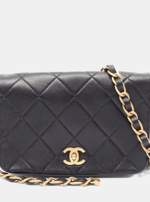 Chanel Matelasse Black Leather Shoulder Bag