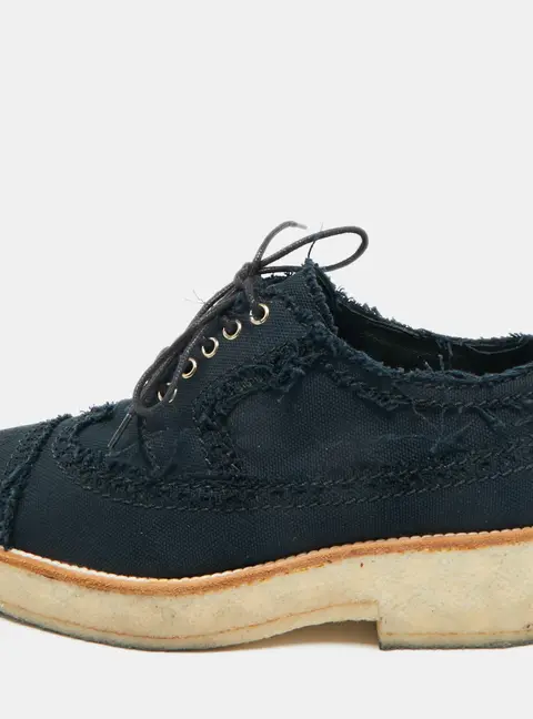 Chanel Navy Blue Denim CC Cap Toe Oxford Sneakers Size 36