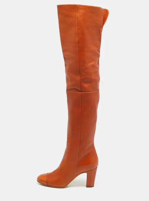 Chanel Size 35 Brown Leather Knee Length Boots