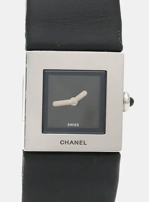 Chanel Matelasse Quartz Black Stainless Steel Women's Wristwatch 19 mm