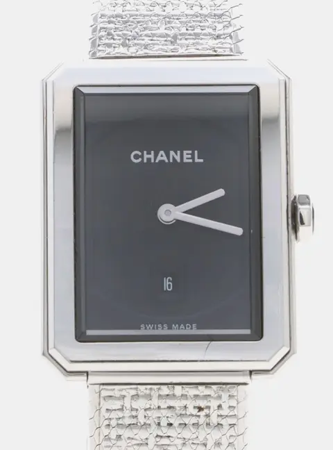 Chanel Boy-Friend H4878 Black Stainless Steel Quartz Women's Wristwatches 26.7 mm