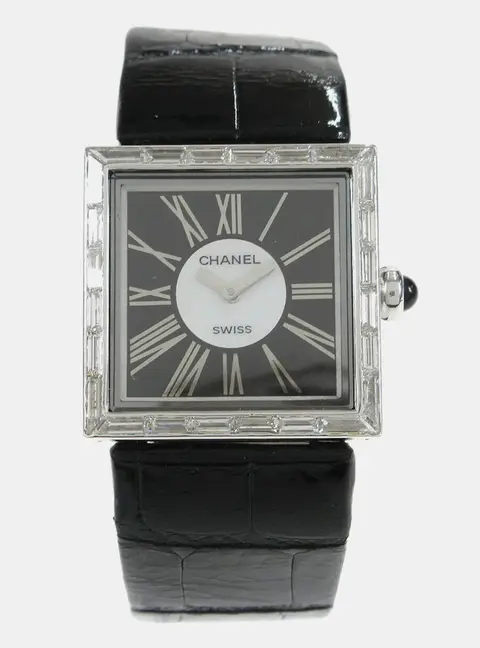 Chanel Mademoiselle 	H0106 Black White Gold, Diamond Quartz Women's Wristwatches 22mm