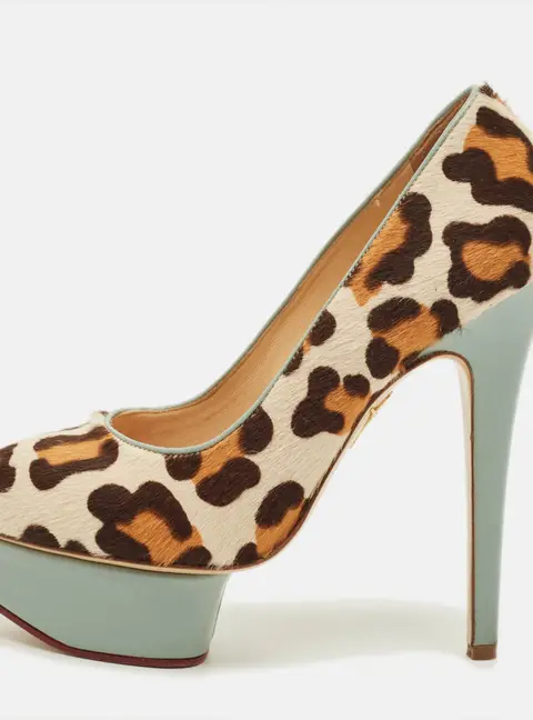 Charlotte Olympia Dolly Size 36 Multicolor Calf Hair Platform Pumps