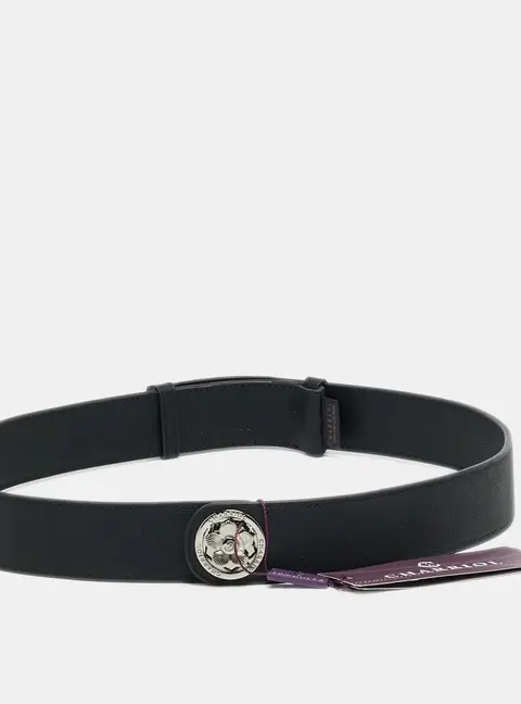 Charriol W Adjustable S/M Belt Black Leather